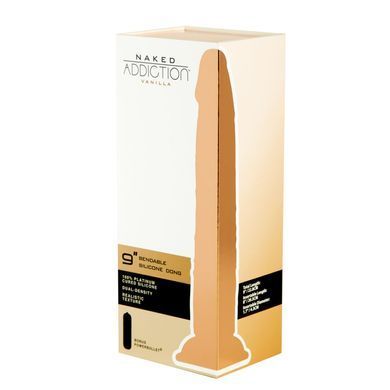 Фалоімітатор Naked Addiction &mdash; 9&Prime; Silicone Dual Density Bendable Dildo Vanilla, віброкуля в подаруно SO8906 фото