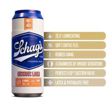Мастурбатор &ndash; банка пива Blush Schag's Luscious Lager Masturbator Frosted, самозмащуваний, вакуум SO8840 фото