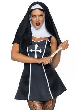(SALE) Костюм черниці Leg Avenue Naughty Nun M, сукня, головний убір SO8551 фото