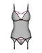 Корсет Obsessive Novenes corset & thong, XS/S, прозорий, відкрита спина, стрінги в комплекті SX0613 фото 4