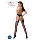 Сітчасті панчохи-стокінги Passion S018 One Size, Black, імітація пояса, сітка з вертикальними смужка PSS018B фото 4