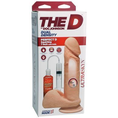 Фалоімітатор, що кінчає, Doc Johnson The D ULTRASKYN Perfect D Squirting &ndash; 7 Inch, діаметр 4,3 см SO9547 фото