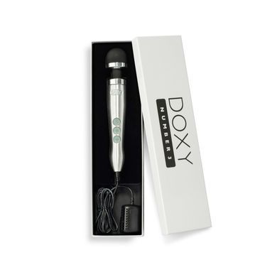 Вібромасажер DOXY Die Cast 3 Silver (Satin), дуже потужний, живлення 220В, металевий корпус SO2602 фото
