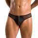 Чоловічі сліпи на блискавці Passion 042 SLIP TIMMY L/XL Black, екошкіра, сітка SO7597 фото 1