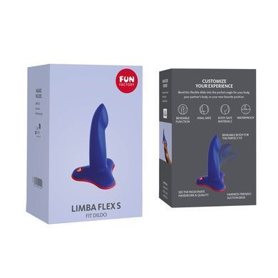 Фалоімітатор Fun Factory LIMBA FLEX S, синій, гнучкий, з ефектом пам&rsquo;яті, підходить для точки G SX0994 фото