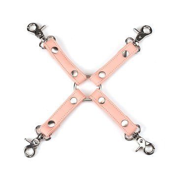 Хрестовина для фіксації Liebe Seele Dark Candy Pink Hogtie, з кільцем, 4 карабіни SX1661 фото