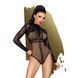 Боді Penthouse Spicy Whisper XL Black, імітація топу з довгими рукавами, закрите декольте SO6426 фото 1