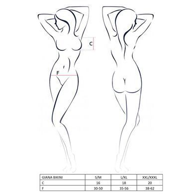 Комплект білизни Passion GIANA BIKINI XXL/XXXL, white, напівпрозорі ліф і трусики з бантиками EL15106 фото