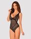 Мереживне боді з декольте Obsessive Estiqua teddy M/L, чорне, широкі лямки SO7260 фото 1