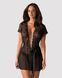 Пеньюар Obsessive Alluria peignoir & thong, S/M, прозорий, з мереживом, пояс, трусики в комплекті SX1124 фото 1