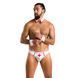 Комплект еротичної чоловічої білизни Passion 037 GREGORY XXL/XXXL White, труси, комірець, манжети SO7584 фото 3