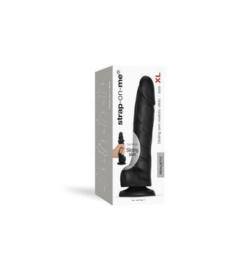 Реалістичний фалоімітатор Strap-On-Me Sliding Skin Realistic Dildo Black XL, ефект рухливої шкіри SO6258 фото