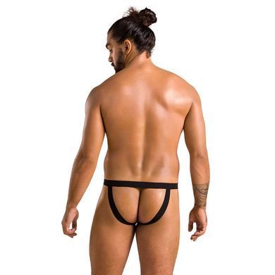 Чоловічі сліпи на шнурівці Passion 044 SLIP BEN S/M Black, екошкіра, люверси SO7604 фото
