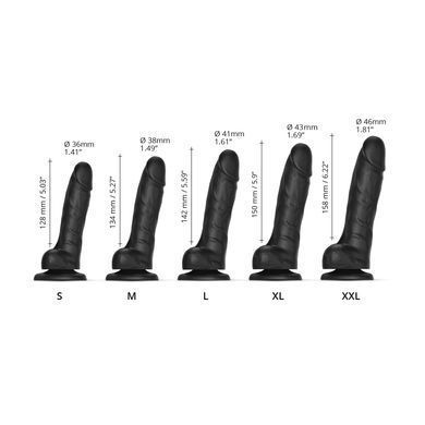Реалістичний фалоімітатор Strap-On-Me Sliding Skin Realistic Dildo Black XL, ефект рухливої шкіри SO6258 фото