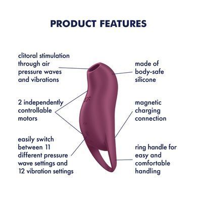 Вакуумний кліторальний стимулятор з вібрацією Satisfyer Pocket Pro 1 Purple SX0575 фото