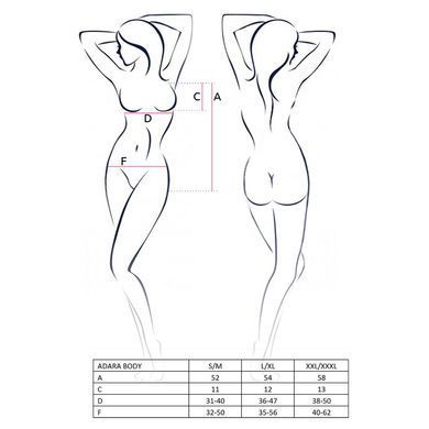 Боді-монокіні Passion ADARA BODY L/XL, black EL10101 фото