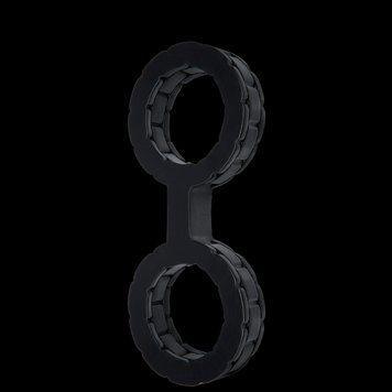 Наручники з силікону Doc Johnson The Cuffs Small - Black, добре тягнуться, для рук і для ніг SO1965 фото