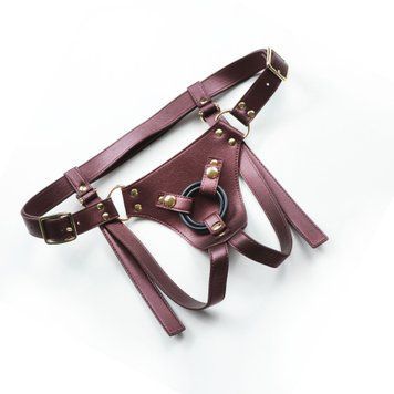 Трусики для страпона Strap-On-Me Harness Generous Blue, One Size, штучна шкіра, регульовані ремені, змінні кріплення для дилдо SX0673 фото