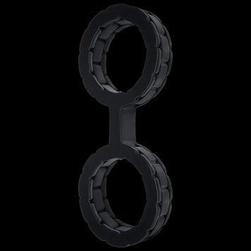 Наручники з силікону Doc Johnson The Cuffs Large - Black, добре тягнуться, для рук і для ніг SO1967 фото