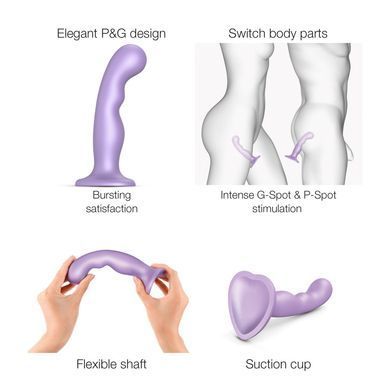 Насадка для страпона Strap-On-Me Dildo Plug P&G Lilas Metallic XL SO9006 фото