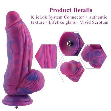 Фалоімітатор для секс-машин Hismith 9.45&Prime; Silicone Fantasy Series Dildo, система кріплення KlicLok SO6214 фото