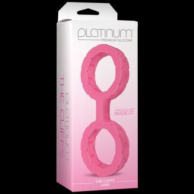 Наручники з силікону Doc Johnson The Cuffs Large - Pink, добре тягнуться, для рук і для ніг SO1968 фото