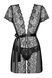 Пеньюар Obsessive Alluria peignoir & thong, L/XL, прозорий, з мереживом, пояс, трусики в комплекті SX1125 фото 3