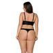 Комплект з екошкіри Passion MALWIA BIKINI 4XL/5XL black, з люверсами та ремінцями, бра, трусики SO7096 фото 2