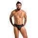 Чоловічі труси з ланцюжком Passion 030 SLIP TOM S/M Black, екошкіра, відкриті сідниці SO7562 фото 3