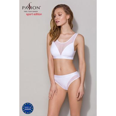 Трусики з прозорою вставкою Passion PS002 PANTIES M, white SO4196 фото