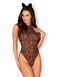 Еротичний костюм леопарда Obsessive Leocatia teddy XXL, боді, обруч з вушками SO7714 фото 1