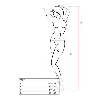 Еротичні колготки-бодістокінги Passion S025 One Size, White, імітація ажурних панчішок з пояском PSS025W фото
