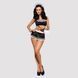 Атласний еротичний костюм покоївки Obsessive Maid set S/M, black, 5 предметів SO7715 фото 3