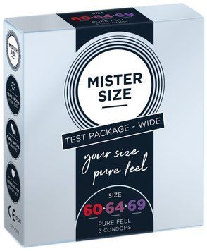 Набір презервативів Mister Size - pure feel - 60&ndash;64&ndash;69 (3 condoms), 3 розміри, товщина 0,05 мм SO8041 фото