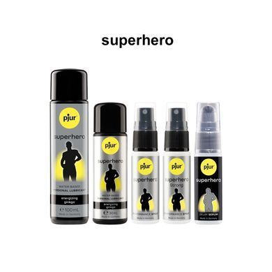 Стимулювальний лубрикант на водній основі pjur Superhero Energizing glide 100 мл, з екстрактом гінкго білоба PJ10590 фото