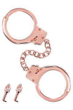 Металеві наручники Fetish Tentation Premium Chick wrist cuffs in rose-gold metal, рожеве золото SX1091 фото