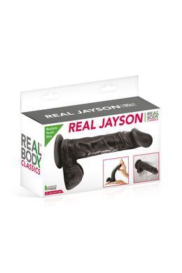 Фалоімітатор на присосці Real Body &mdash; Real Jayson Black, TPE, діаметр 4 см SO4029 фото