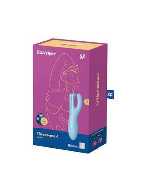 Кліторальний смарт вібратор Satisfyer Threesome 4 Blue з трьома пальчиками SO6081 фото