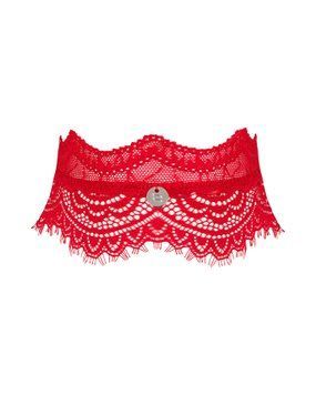 Широкий мереживний чокер Obsessive Bergamore choker, red SO7686 фото