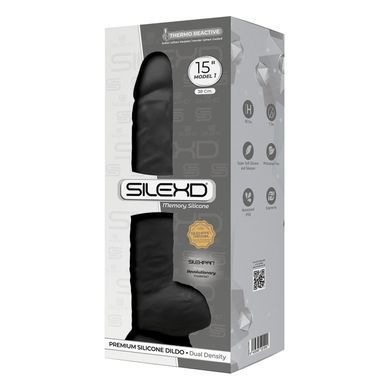 Фалоімітатор SilexD Kingston Black (MODEL 15in), двошаровий, силікон+Silexpan, діаметр 7 см SO6030 фото