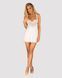 Сорочка Obsessive Amor Blanco underwire chemise & thong, S/M, біла, мереживний ліф, стрінги в наборі SX1126 фото 1