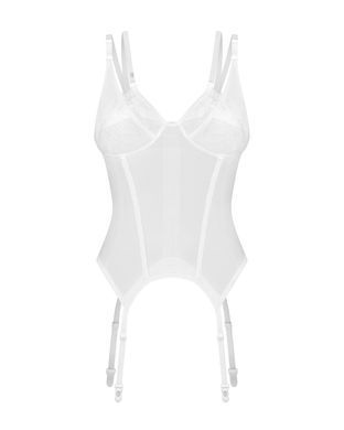 Корсет Obsessive Arrowel White corset S/M, з підв&rsquo;язками для панчіх SX2585 фото