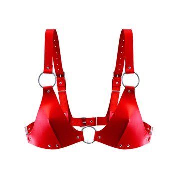 Ліф з натуральної шкіри Feral Feelings - Bikini Top Red SO9422 фото