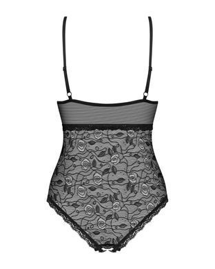 Мереживне боді з доступом Obsessive 818-TED-1 teddy XS/S, чорне SO9020 фото