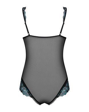 Сітчасте боді на кісточках Obsessive Amanta teddy L/XL, чорне, з доступом SO7199 фото