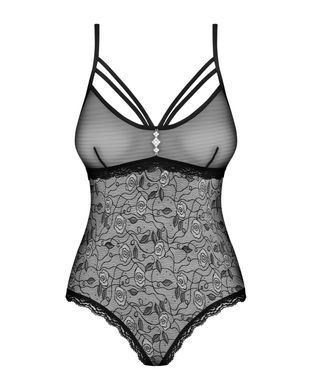 Мереживне боді з доступом Obsessive 818-TED-1 teddy XS/S, чорне SO9020 фото