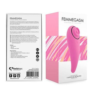 Пульсатор для клітора плюс вібратор FeelzToys - FemmeGasm Tapping & Tickling Vibrator Pink SO4579 фото