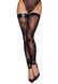 Панчохи без миска Noir Handmade F243 Tulle stockings with patterned flock embroidery, S SX0155 фото 1