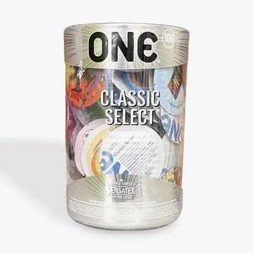 Набір презервативів ONE Classic Select Contest Collection, 100 шт, зі змазкою, паковання-тубус SX0739 фото