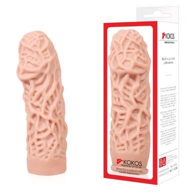 Насадка на член Kokos Extreme Sleeve ES.12 розмір M, потовщувальна, стимулюючий рельєф SO2492 фото
